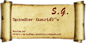 Spindler Gusztáv névjegykártya